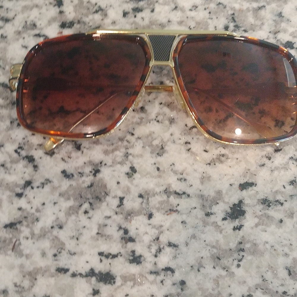 Gold And Brown Fashion Sunglasses